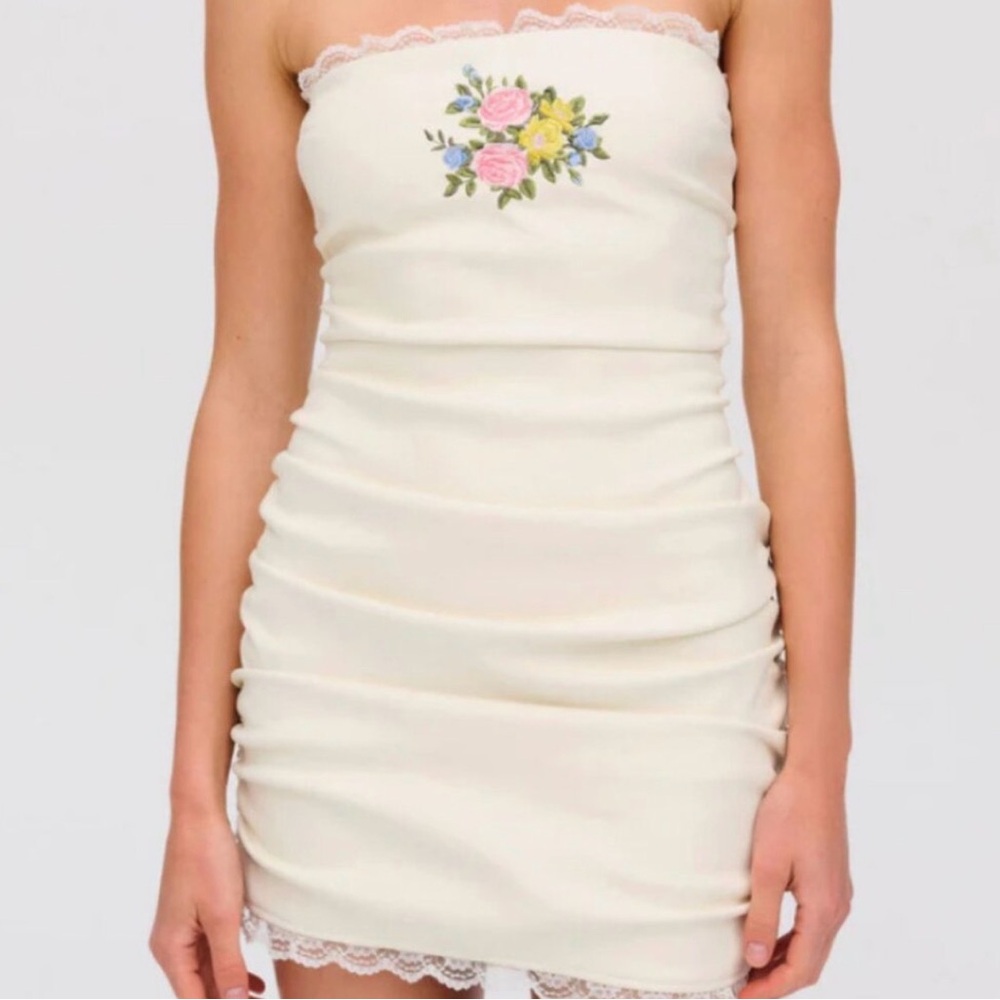 MAUDE MINI DRESS - FOR LOVE & LEMONS Size medium Cream color #199